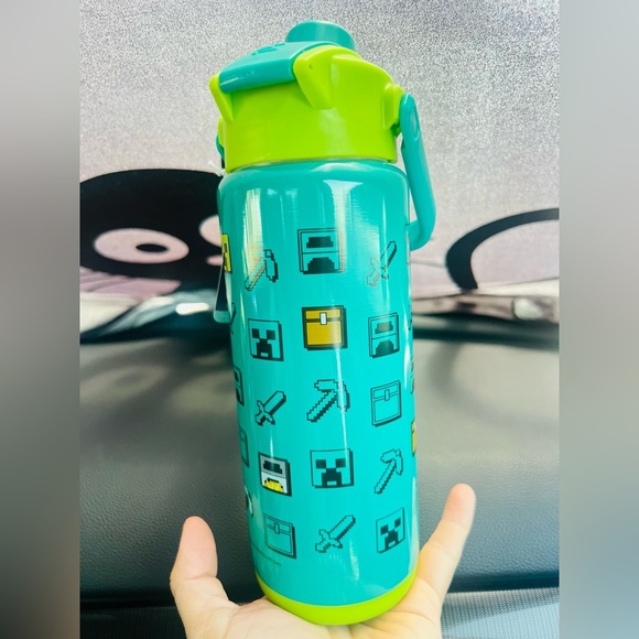 Minecraft Zak Designs 20oz Kids Straw Water Bottle, Stainless Steel Vacuum - Picture 6 of 10